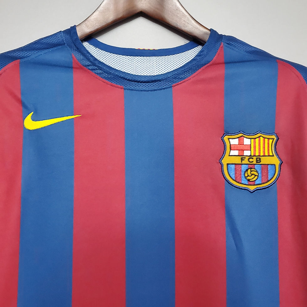 Thumbnail: FC Barcelona shirt displaying team logo and Nike symbol, blue and red stripes.