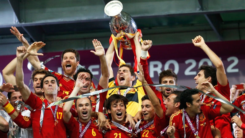 Spain 2012 Iniesta Xavi Sergio Ramos Fabregas