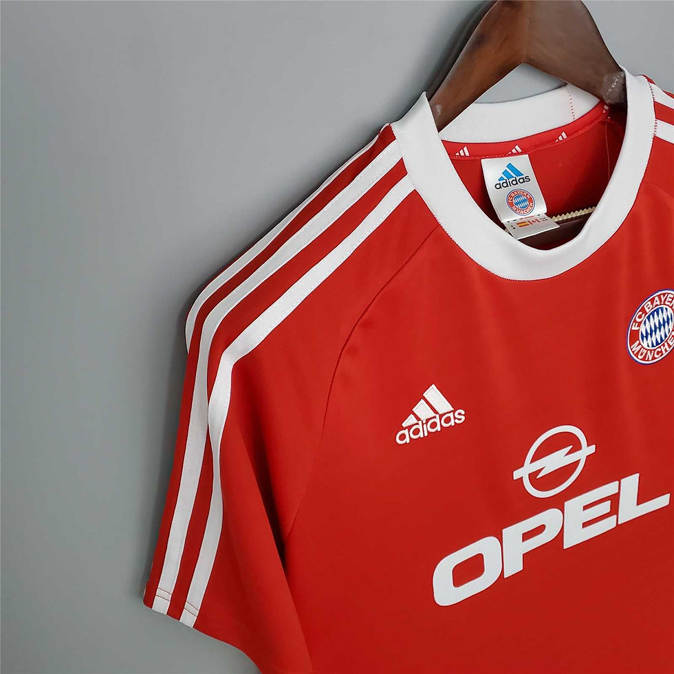Thumbnail: Red Adidas Bayern Munich soccer jersey with Opel logo. Nostalgia Retro Kit.
