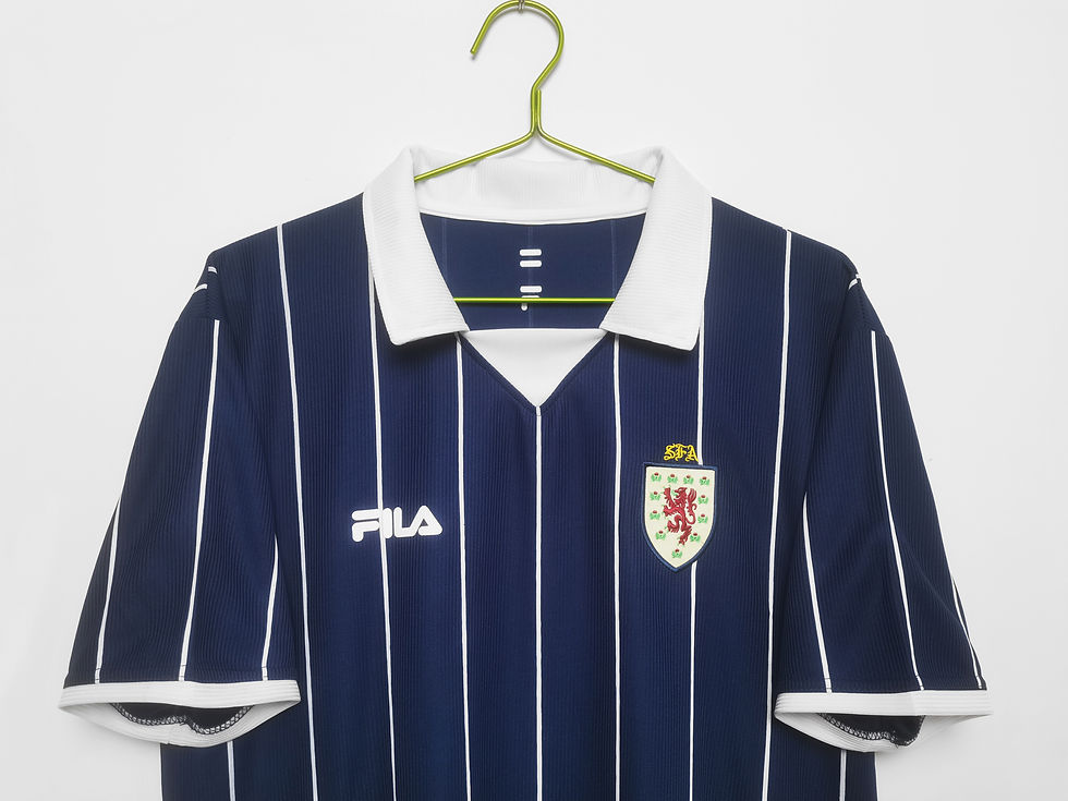 Thumbnail: Navy blue Fila shirt with white stripes. 1991/1992 SEVILLA HOME RETRO FOOTBALL SHIRT SIVIGLIA Nostalgia Retro Kit.