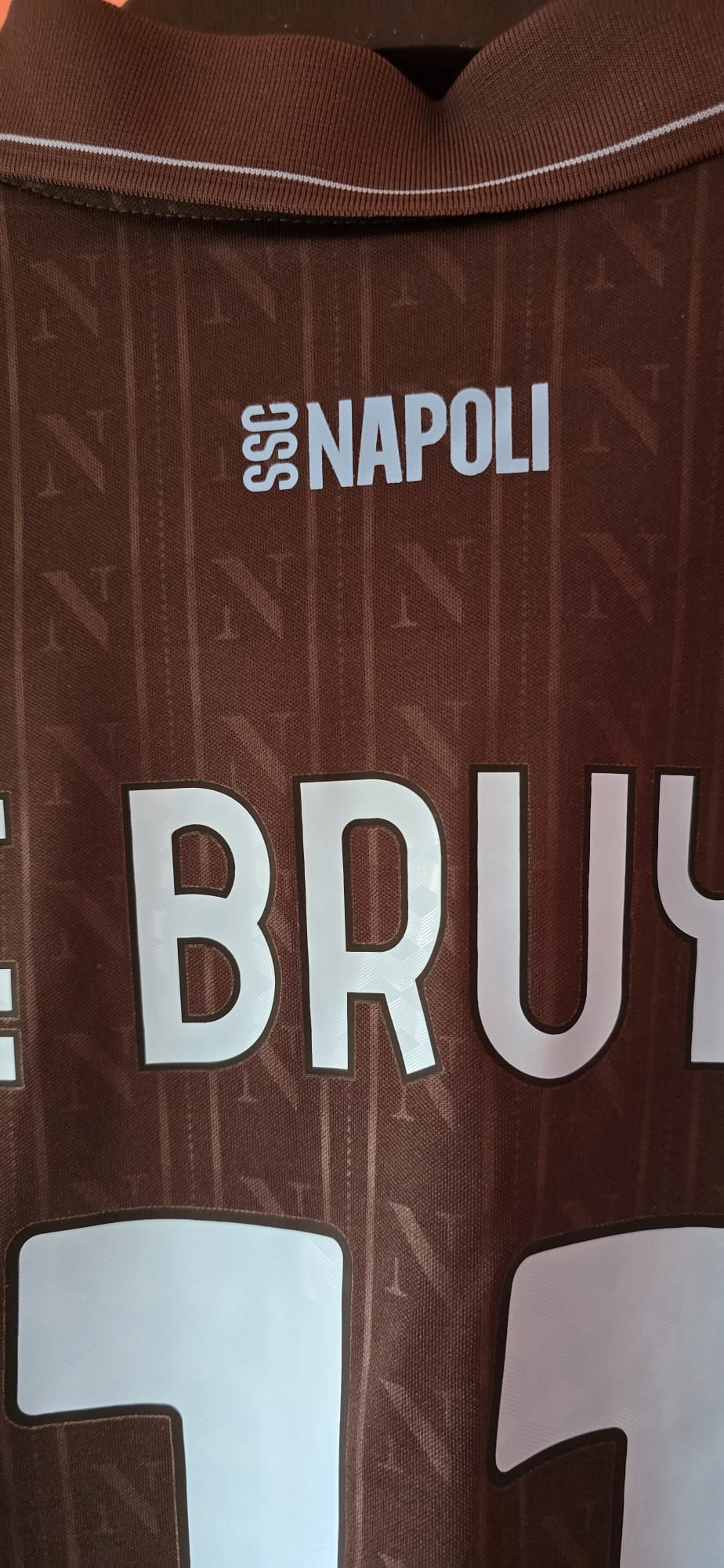 Thumbnail: DE BRUYNE text on brown 2025/2026 SSC NAPOLI HOME FOOTBALL SHIRT DE BRUYNE Nostalgia Retro Kit