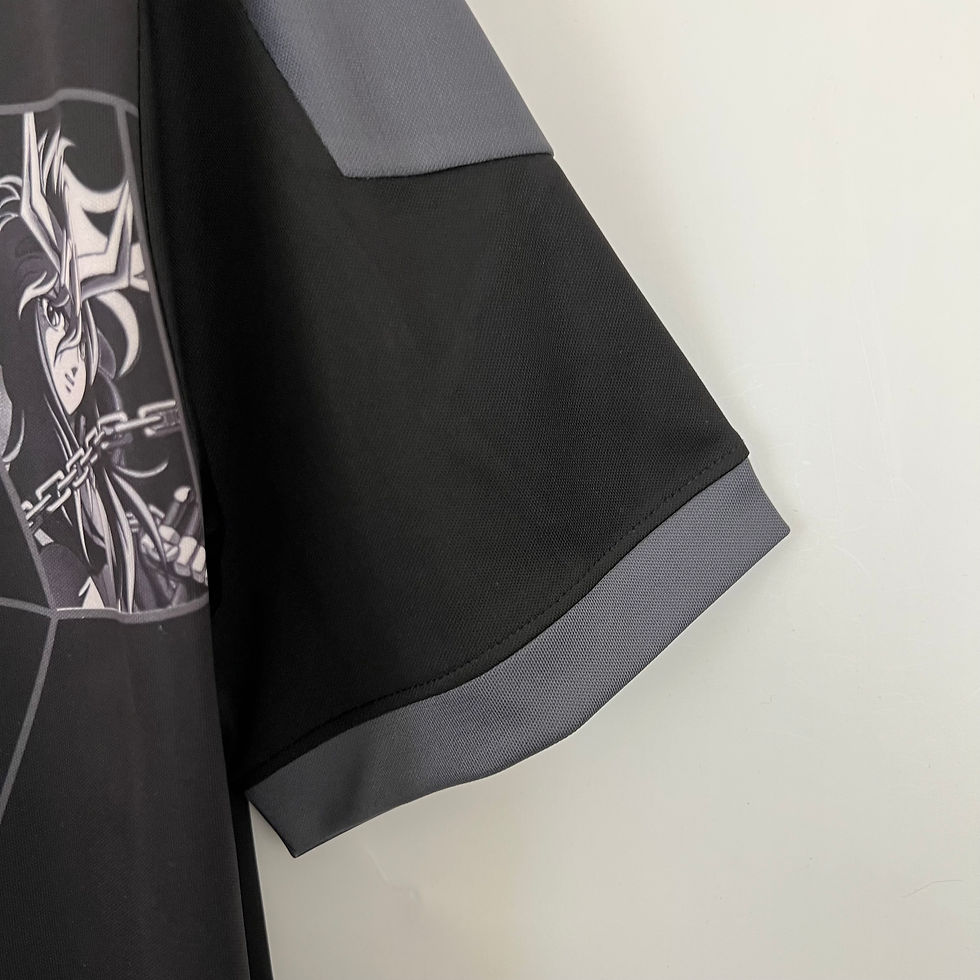 Thumbnail: Black football shirt with gray sleeve detail and retro design Nostalgia Retro Kit