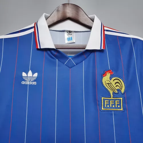 Thumbnail: France retro football shirt with Adidas logo and FFF detail Nostalgia Retro Kit