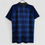 Thumbnail: Back view Scottish retro jersey Navy plaid design with collar Nostalgia Retro Kit