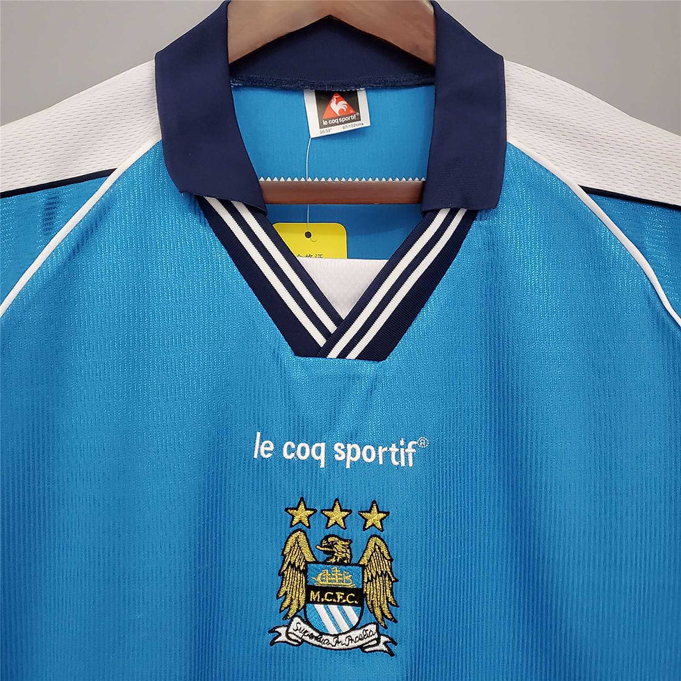Thumbnail: Sky blue Manchester City football shirt with Le Coq Sportif logo Nostalgia Retro Kit