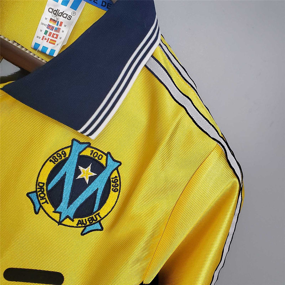 Thumbnail: Yellow retro kit with badge and Adidas logo, Marseille, Nostalgia Retro Kit