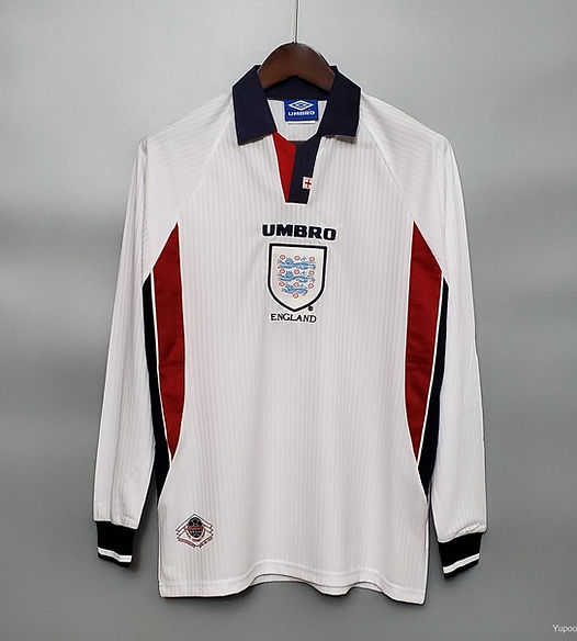1998 England Long Sleeves Home Retro Kit World Cup Beckham