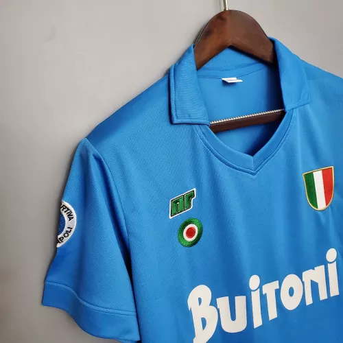 Thumbnail: Blue Napoli football shirt with "Buitoni" text and Italian flag emblem. Nostalgia Retro Kit