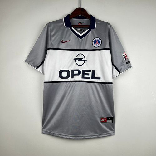 1999-2000 Paris Saint Germain Away Silver Retro Football Kit PSG