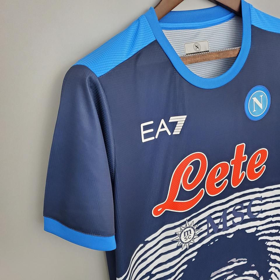 Thumbnail: Napoli football shirt with EA7, Lete, and team details visible. Nostalgia Retro Kit.