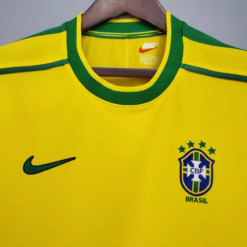 Thumbnail: Yellow Brazil jersey with Nike logo and team badge, Nostalgia Retro Kit.
