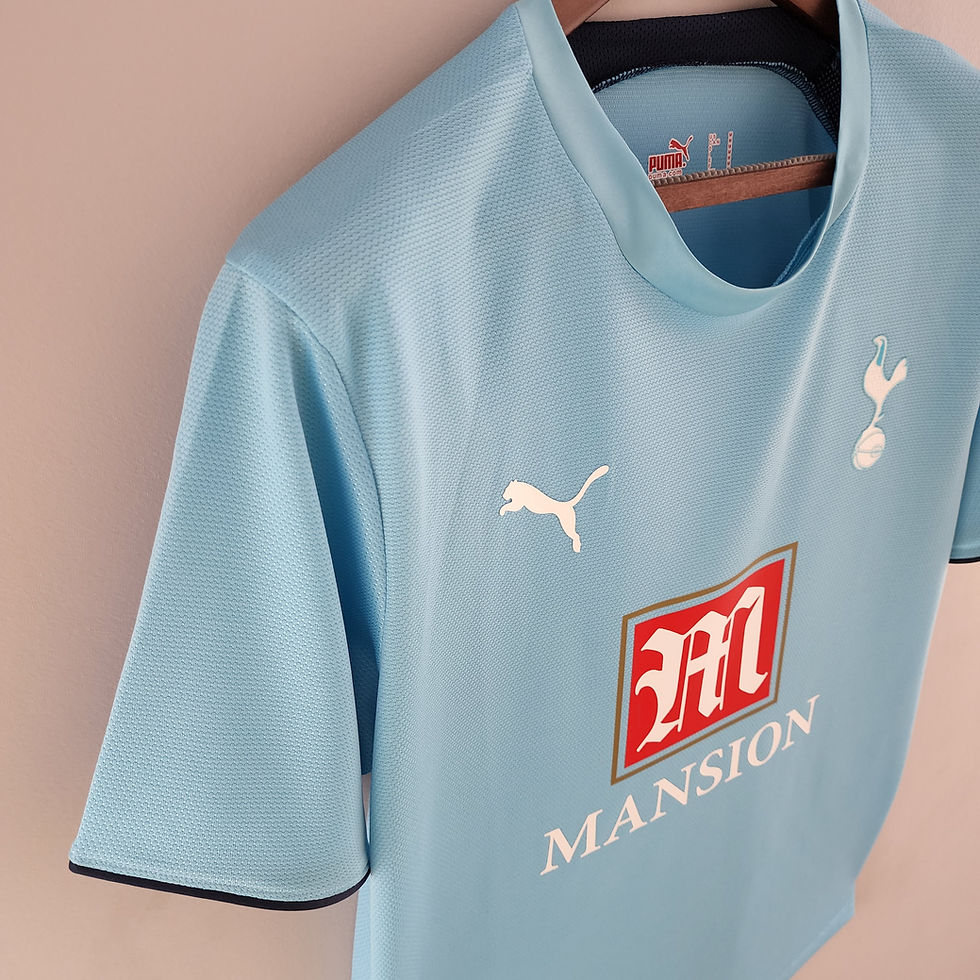 Light blue Tottenham Hotspur jersey with Puma and Mansion logos 2006/2007 TOTTENHAM AWAY RETRO KIT SPURS Nostalgia Retro Kit