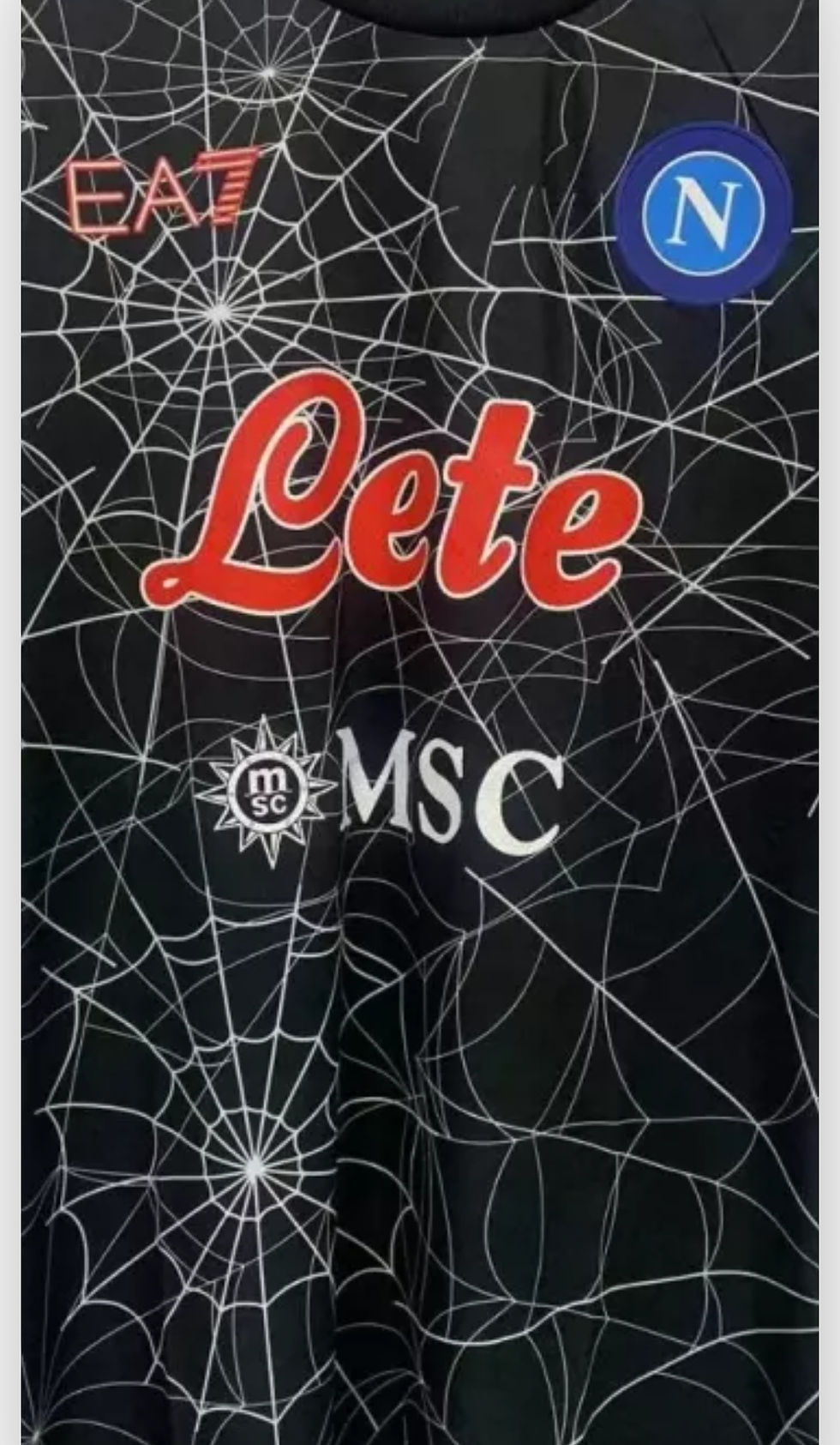 Thumbnail: Black shirt with 'Lethe', 'MSC', and spider web design. Nostalgia Retro Kit
