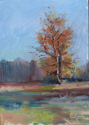 End Of The Road by Catherine Kauffman  7 x 5 Oil