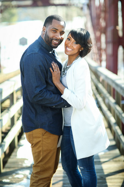 Black couple happy.