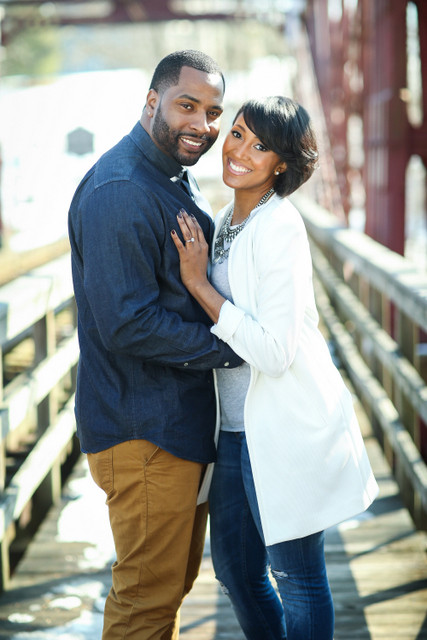 Black couple happy.