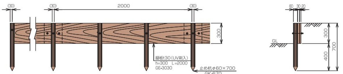 柵 杭 樹脂製 角材 20本まとめて