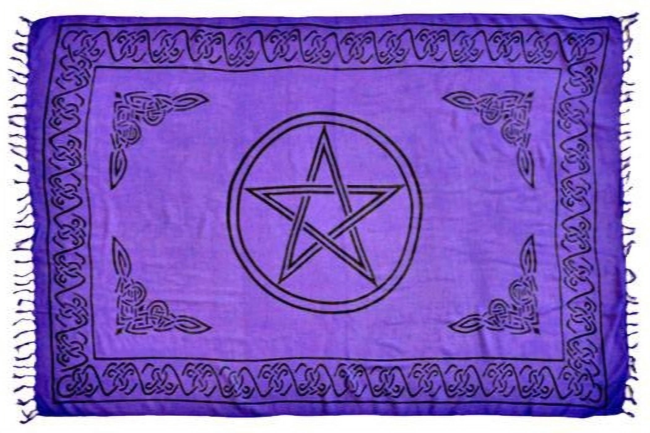 Pentacle Sarong & Altar Cloth black on purple