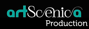 logo artscenica pôle production bleu sur fond noir