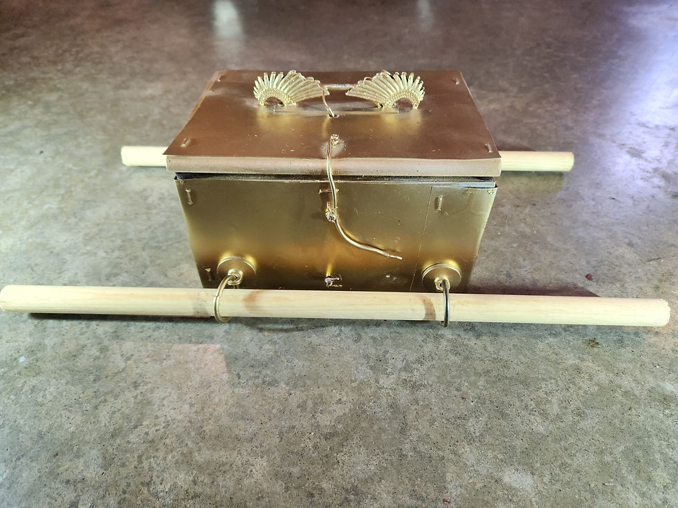 Working Scale Model of the Ark of the Covenant (The wiring attached was not necessary, but made it much easier to charge it with wiring leads)