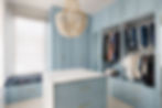 Blue walk in closet