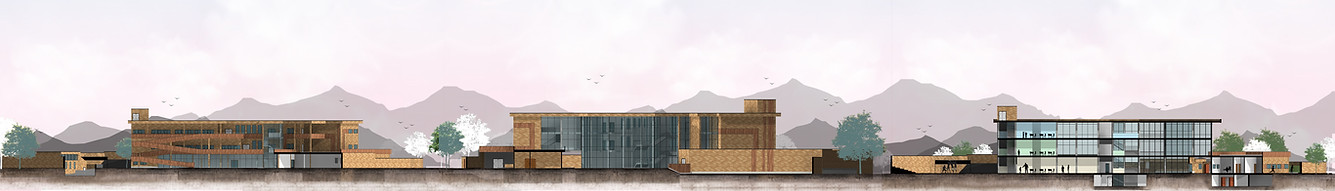 2D Drawing Section and Elevation of architectural design of two points view in Eyvanak, Iran