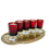 Miniatura: Ensemble de 5 bougies dans des petits verres design sur un plateau en laiton