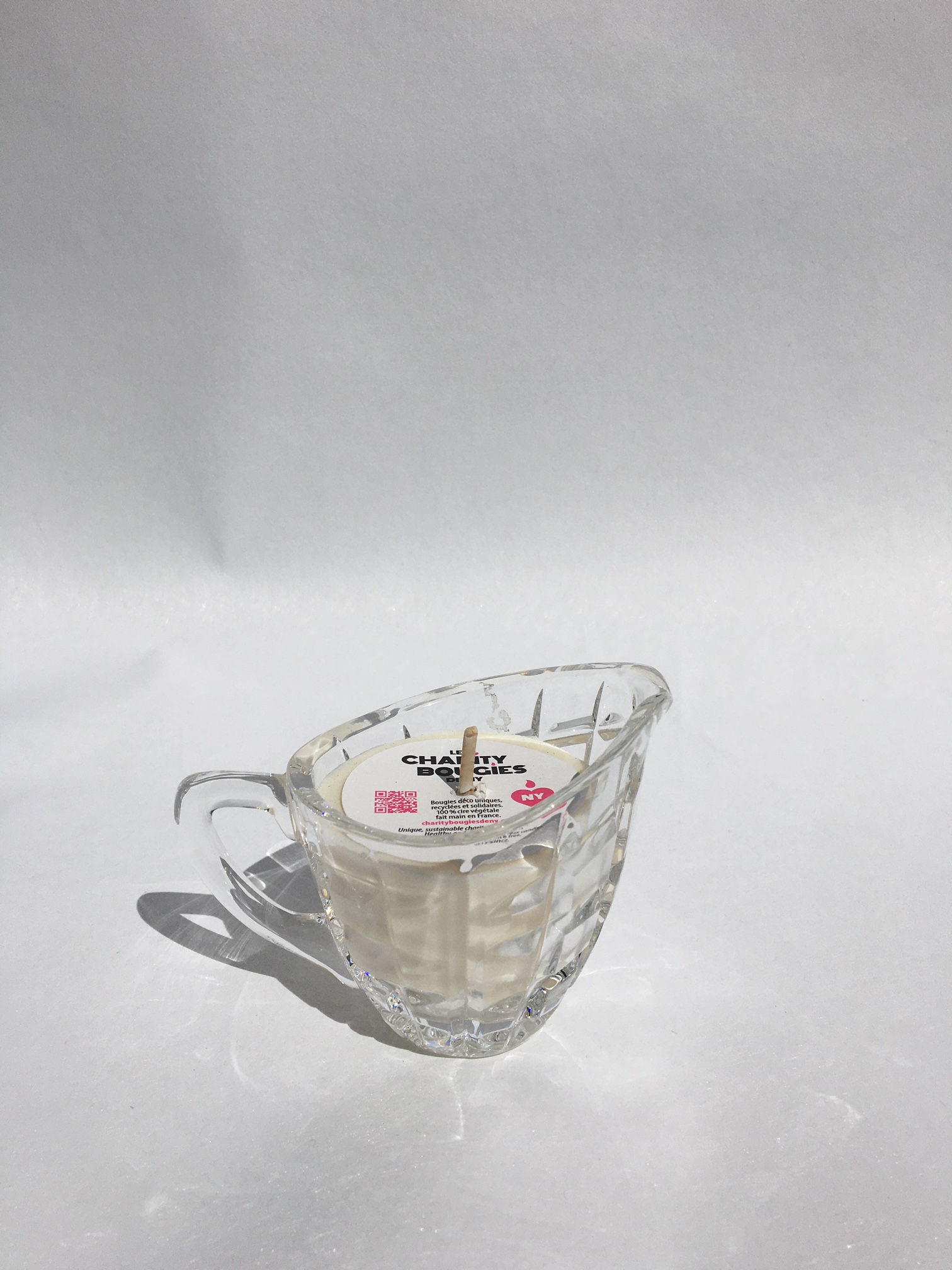 Bougie pot à lait en cristal