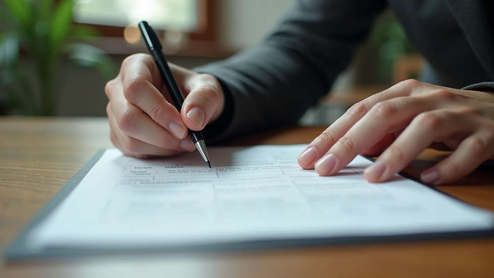 Close-up of hands submitting cannabis license application