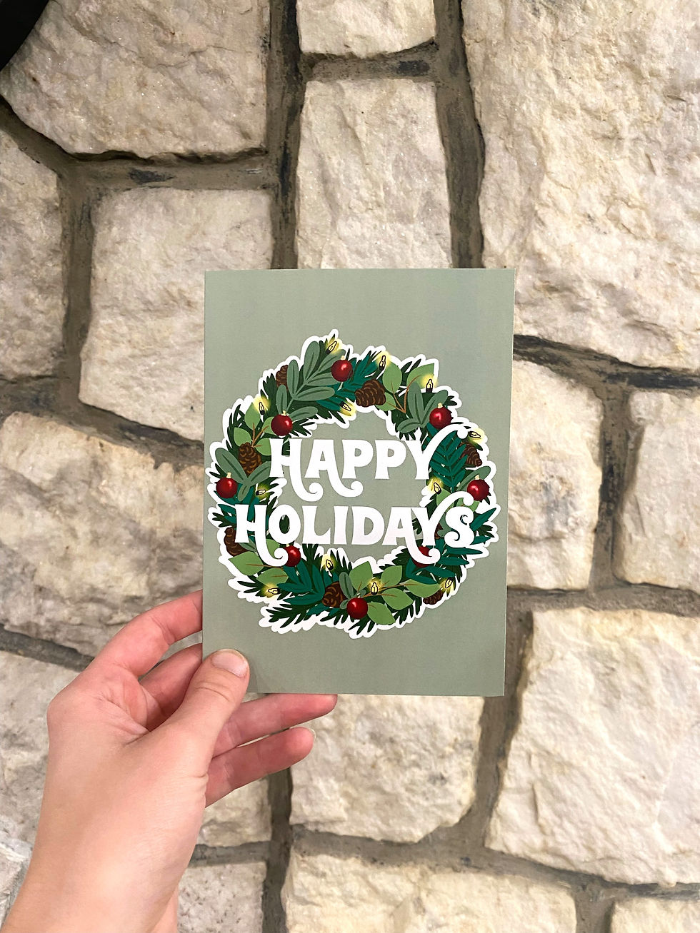 Thumbnail: Happy Holidays Wreath Card