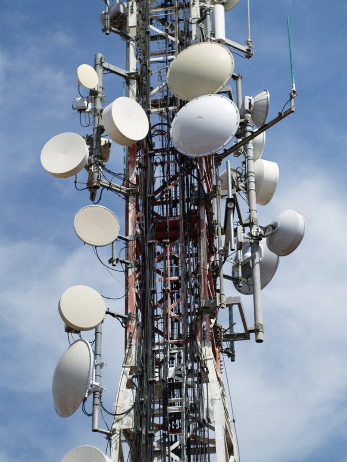 Antenna pole captured from a survey drone