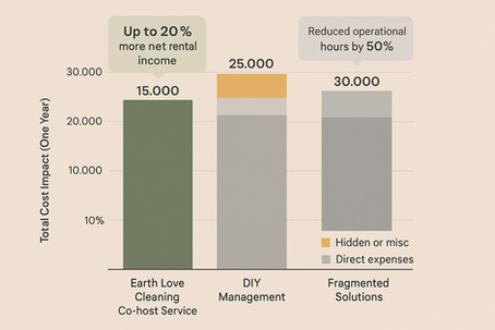 The True Cost of Short-Term Rental Management: Earth Love Cleaning's Co-Host Services vs. Alternatives