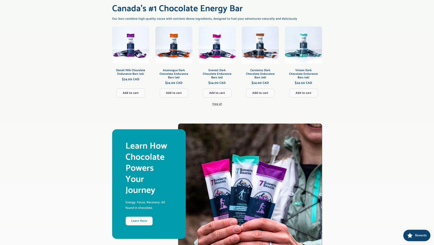 Optimized product page for functional chocolate bars, integrating ecommerce UX and conversion strategy by JaxonLabs