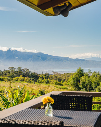 Panoramic view of Upcountry Maui coastline and mountains from North Shore Lookout