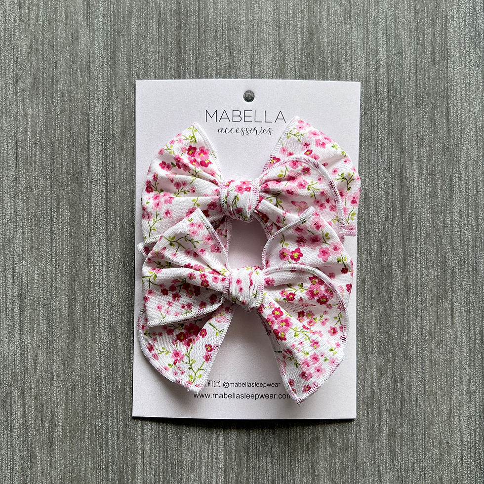 Thumbnail: Pink flower fable bow - girl bow - spring bow - cute baby bow - trendy bow