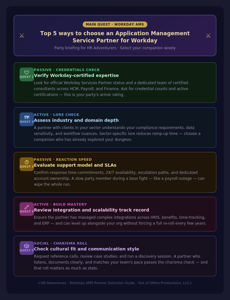 Top 5 Reasons to Select a Workday Application Management Service Partner