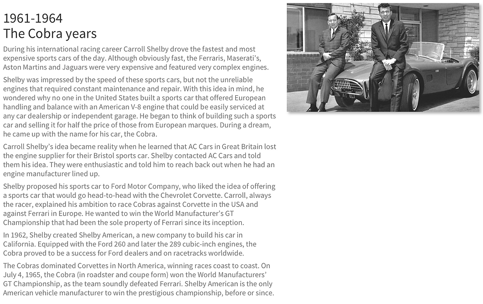 SHELBY HISTORY Guautotrade