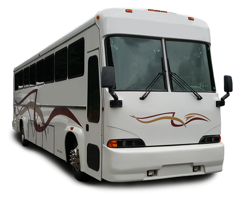 40 Passenger Party Bus with walnut mini bar