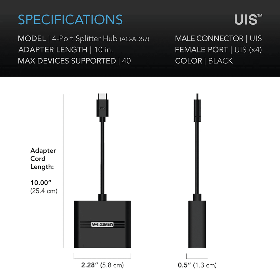Miniature : UIS Splitter Hub 4‑poort Adapter Dongle voor Gedeelde Programmering