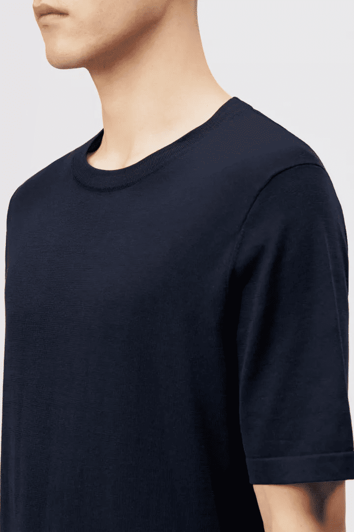 Miniature : Drykorn Valentin 420052 T-shirt Navy 100% Katoen Mercerisatie Regular Fit