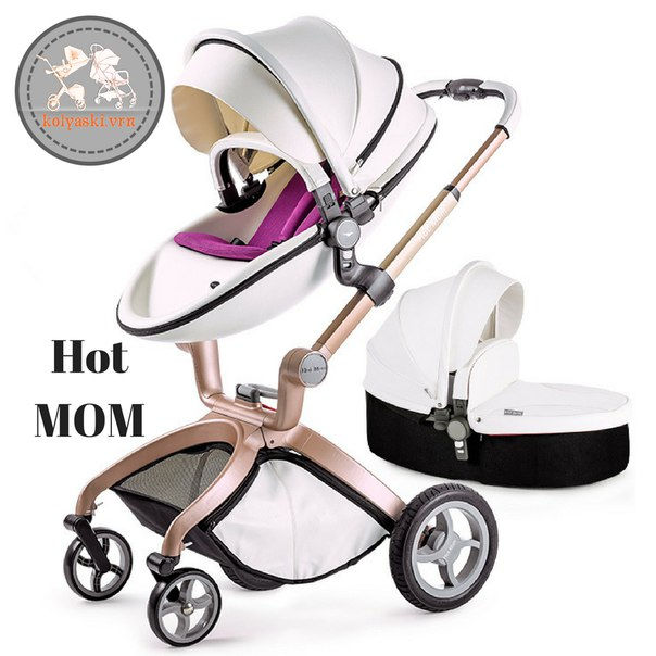 Миниатюра: Коляска HOT MOM 2 в1 (комбинированная) Белая
