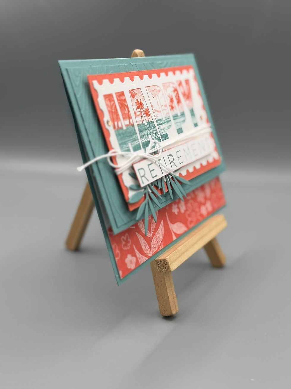 Thumbnail: Handmade floral happy retirement greeting card with pastel flowers by Mario Garcia