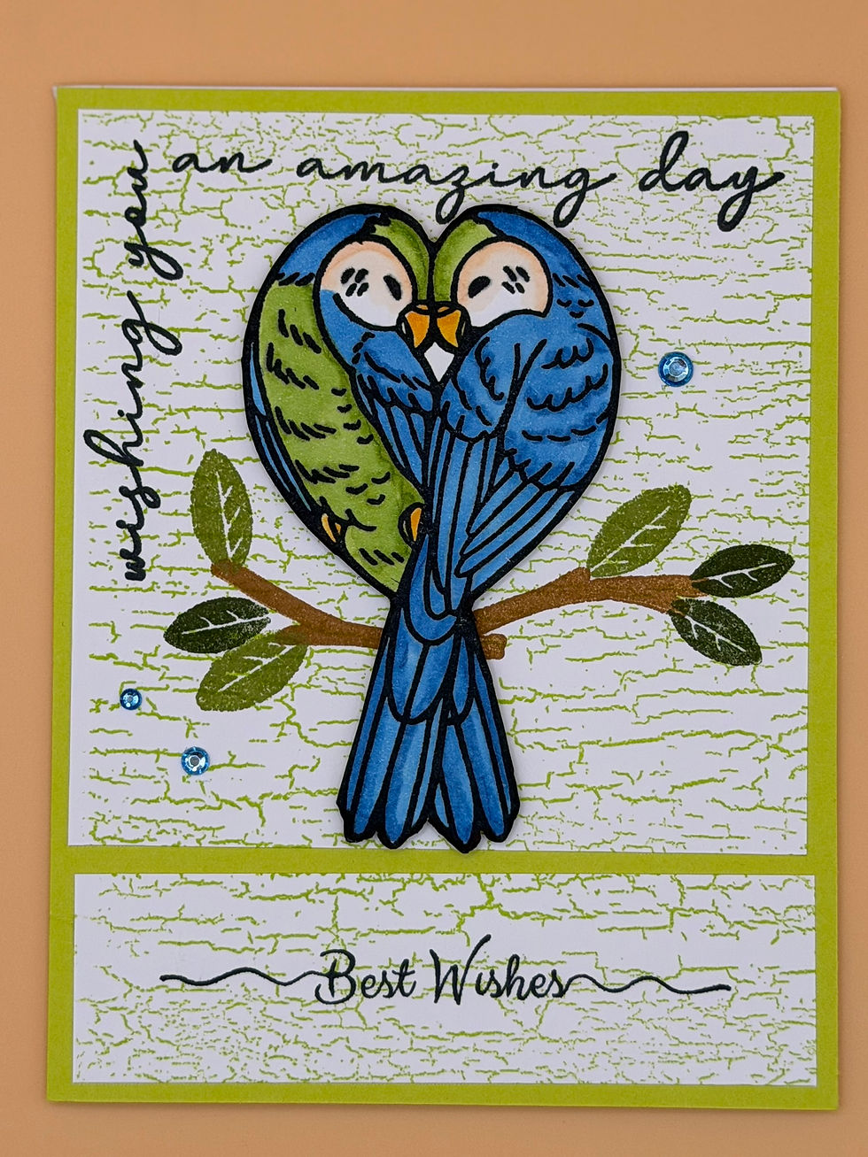 Thumbnail: Best Wishes - Wishing you an amazing Day - Colorful Love Birds