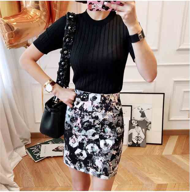 Thumbnail: Women's thin body-hugging Turtleneck t shirt top blouse