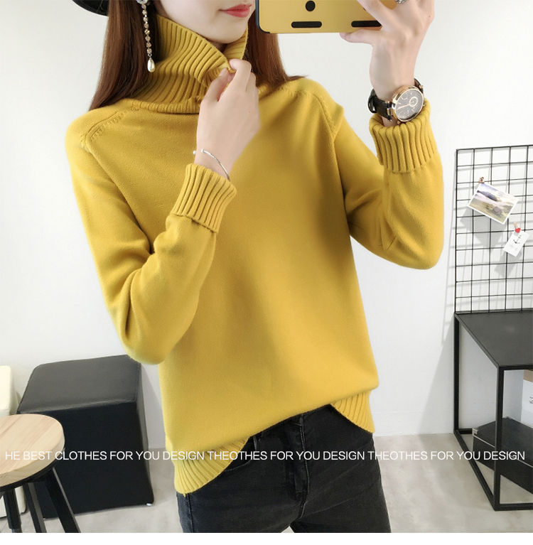 Thumbnail: Sweater girls fall/winter 2017 Korean version of pure color long sleeve sweater