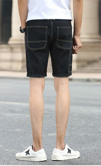 Thumbnail: Thin elastic denim shorts pants