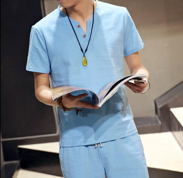 Thumbnail: V Neck Thin Cool Summer Casual Short Sleeve Tee Tops