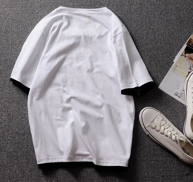 Thumbnail: Short sleeve t shirt mens half sleeve bottoming shirt couple