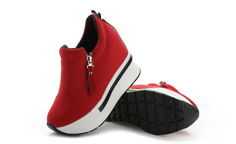 Thumbnail: Women shoe with one pedal side zipper bottom thick soled shoes