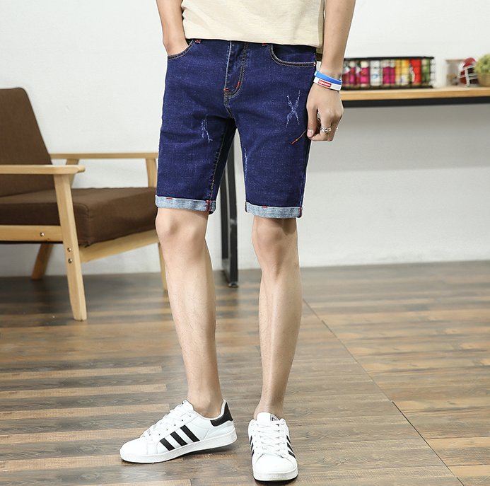 Thumbnail: Summer denim shorts men's slim street fashion pants
